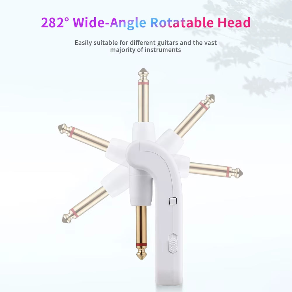 2.4G Wireless Guitar System Rechargeable Guitar Transmitter Receiver Set for Electric Guitar Bass Electric Wind Instruments